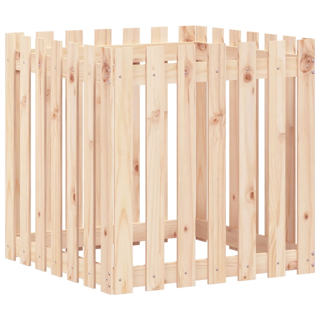 Vidaxl plantenbak met hekontwerp 70x70x70 cm massief groenhout