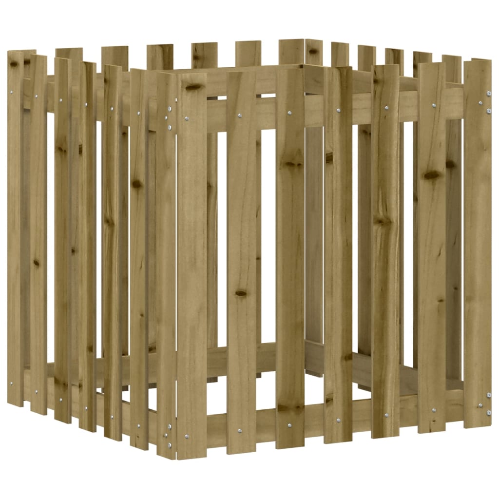 Vidaxl plantenbak met hekontwerp 70x70x70 cm geïmpregneerd groenenhout