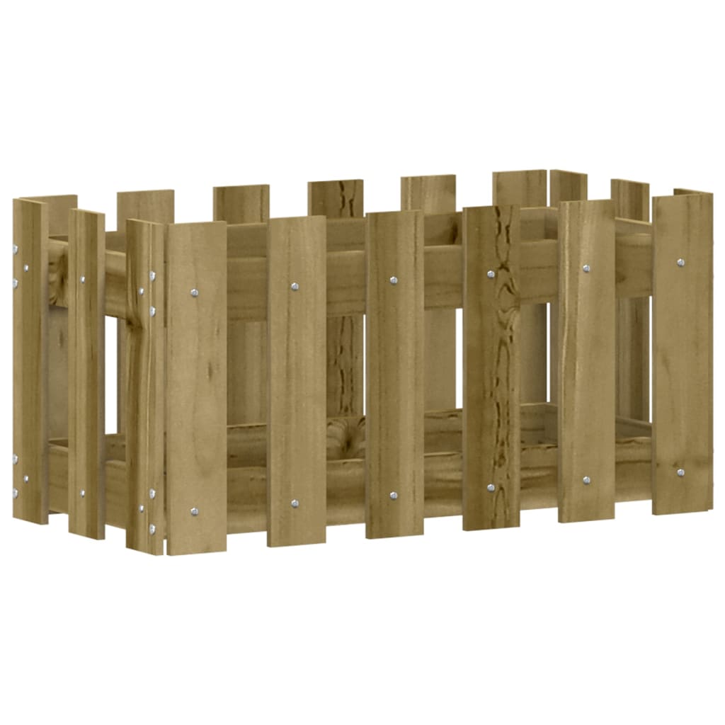 Vidaxl plantenbak met hekontwerp 60x30x30 cm geïmpregneerd groenenhout