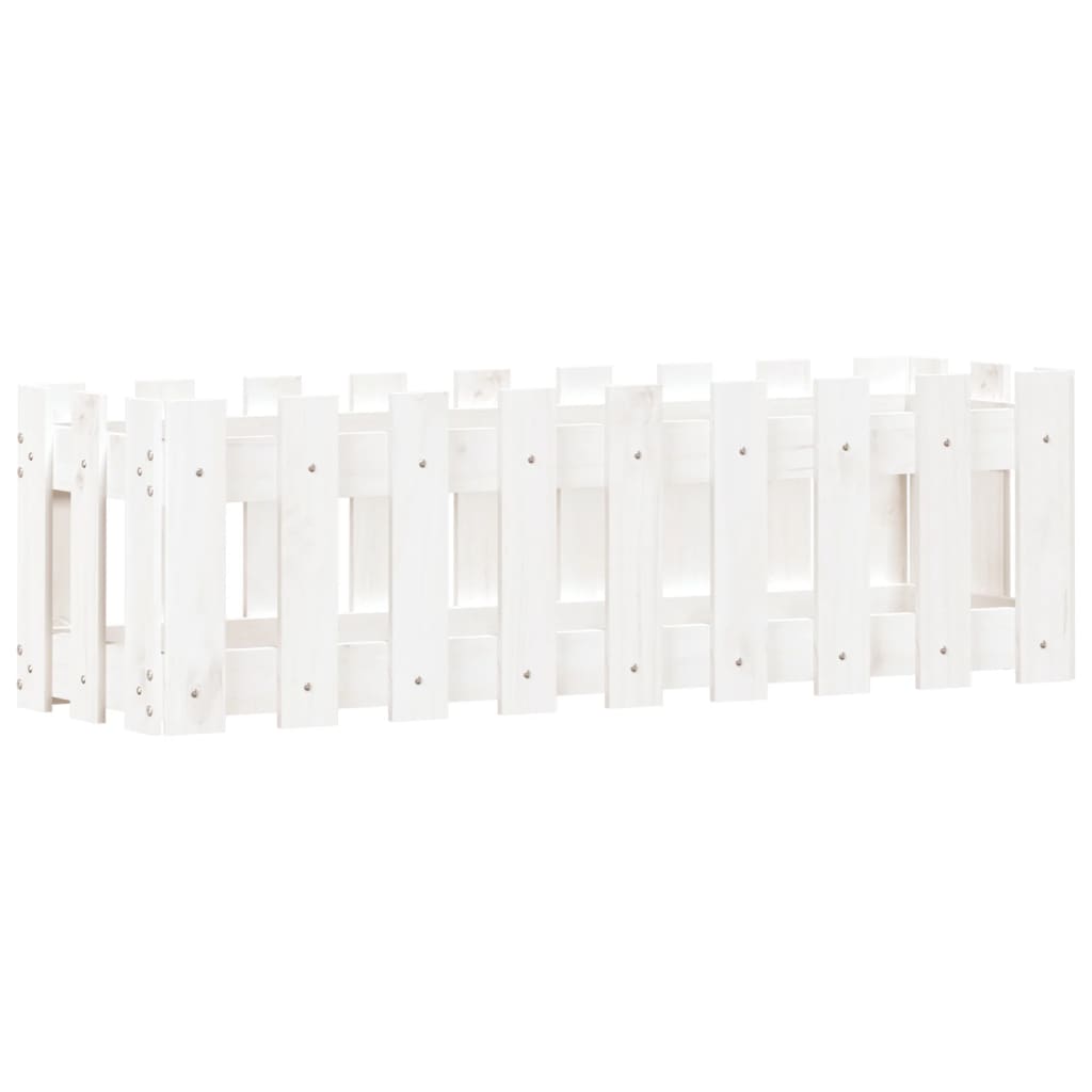 Vidaxl plantenbak riep hekontwerp 100x30x30 cm groenhout wit