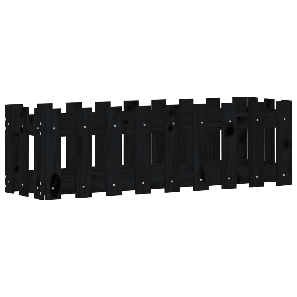 Vidaxl plantenbak riep hekontwerp 100x30x30 cm groenhout zwart