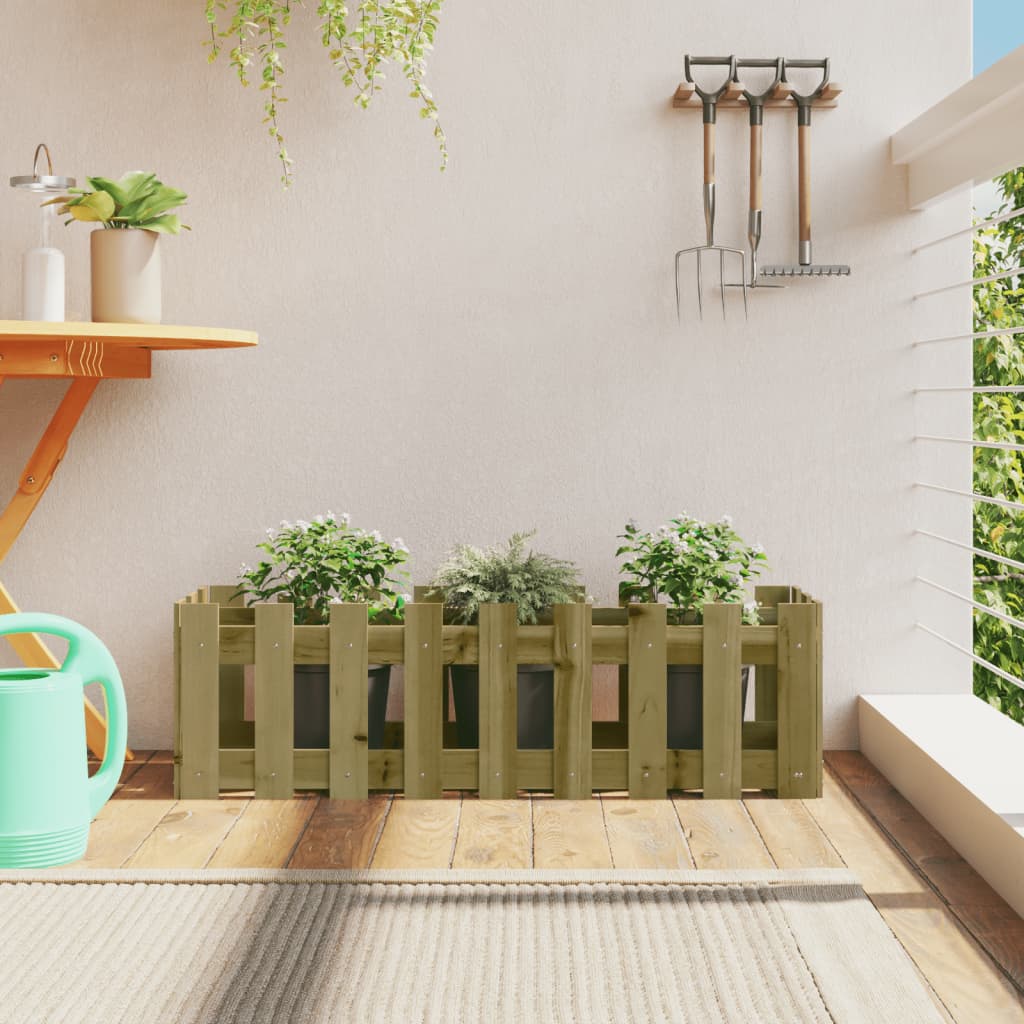 Vidaxl plantenbak verlicht hekontwerp 100x30x30 cm geïmpregneerd hout