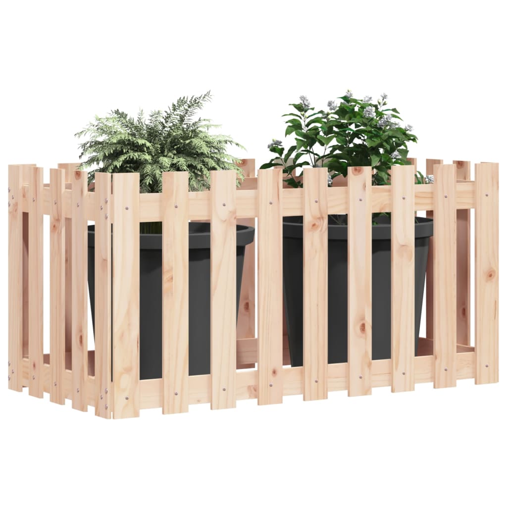 Vidaxl plantenbak verlicht met hekontwerp 100x50x50 cm groenhout