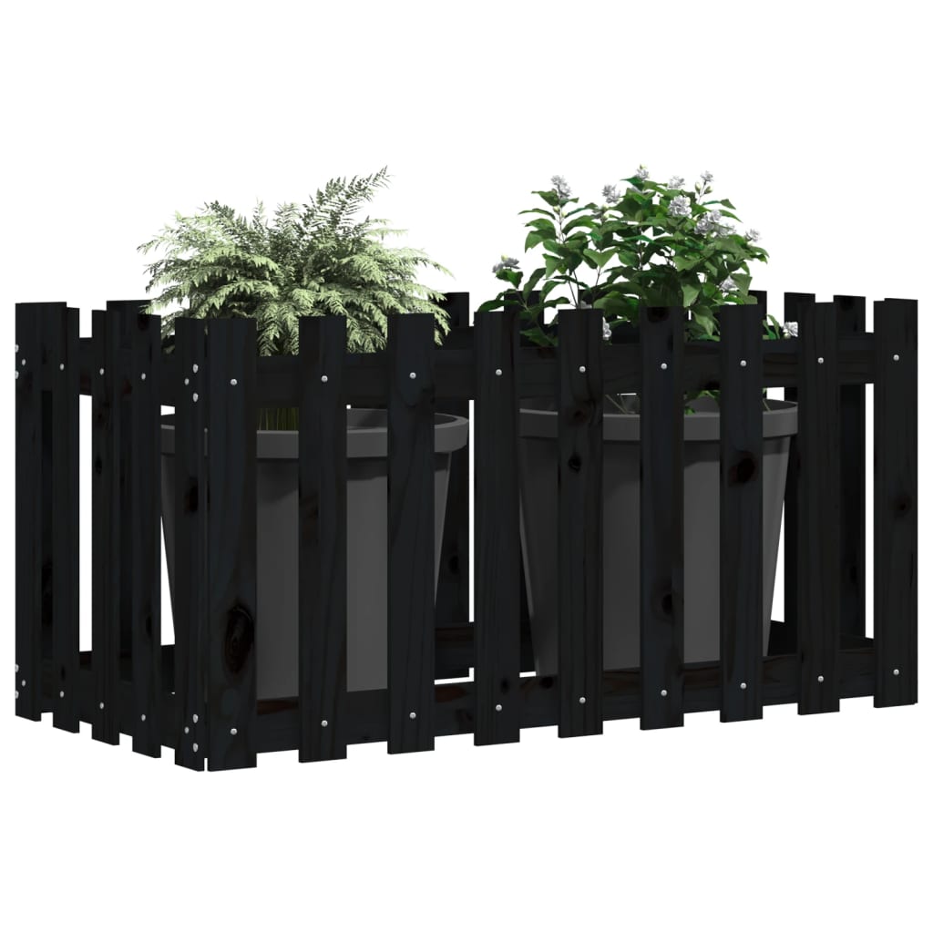 Vidaxl plantenbak riep hekontwerp 100x50x50 cm groenhout zwart