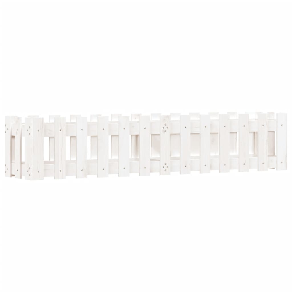 Vidaxl plantenbak riep hekontwerp 150x30x30 cm groenhout wit