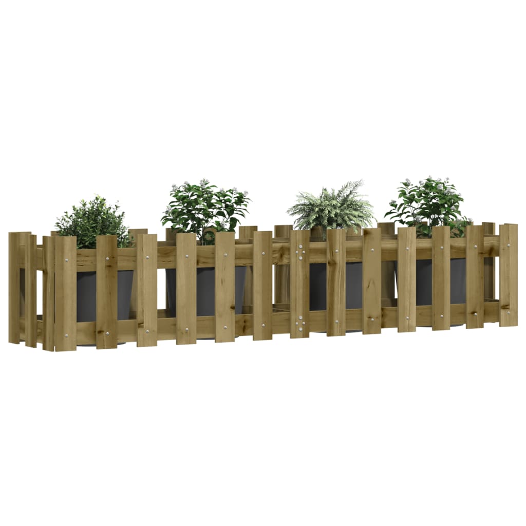 Vidaxl plantenbak riep hekontwerp 150x30x30 cm geïmpregneerd hout