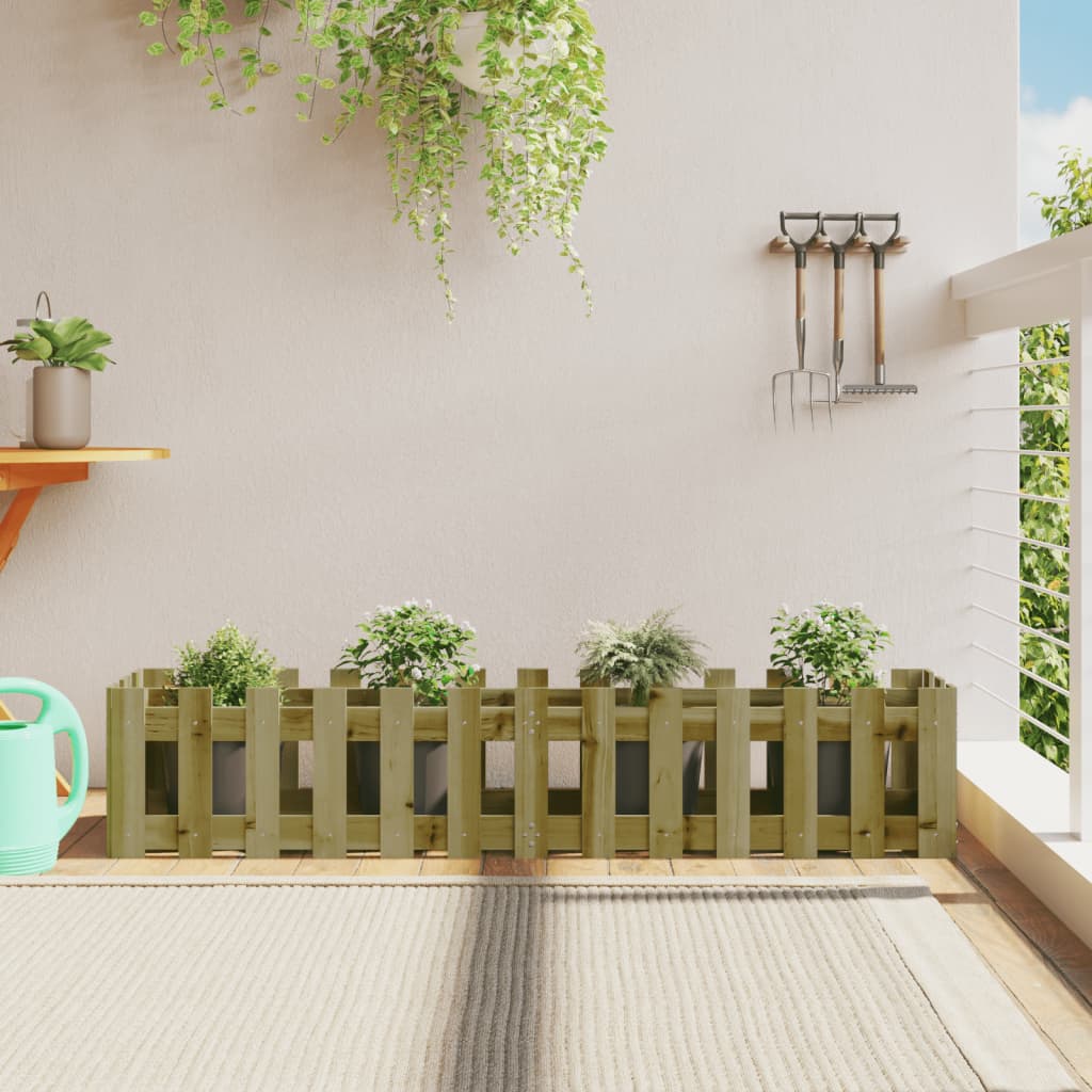 Vidaxl plantenbak riep hekontwerp 150x30x30 cm geïmpregneerd hout