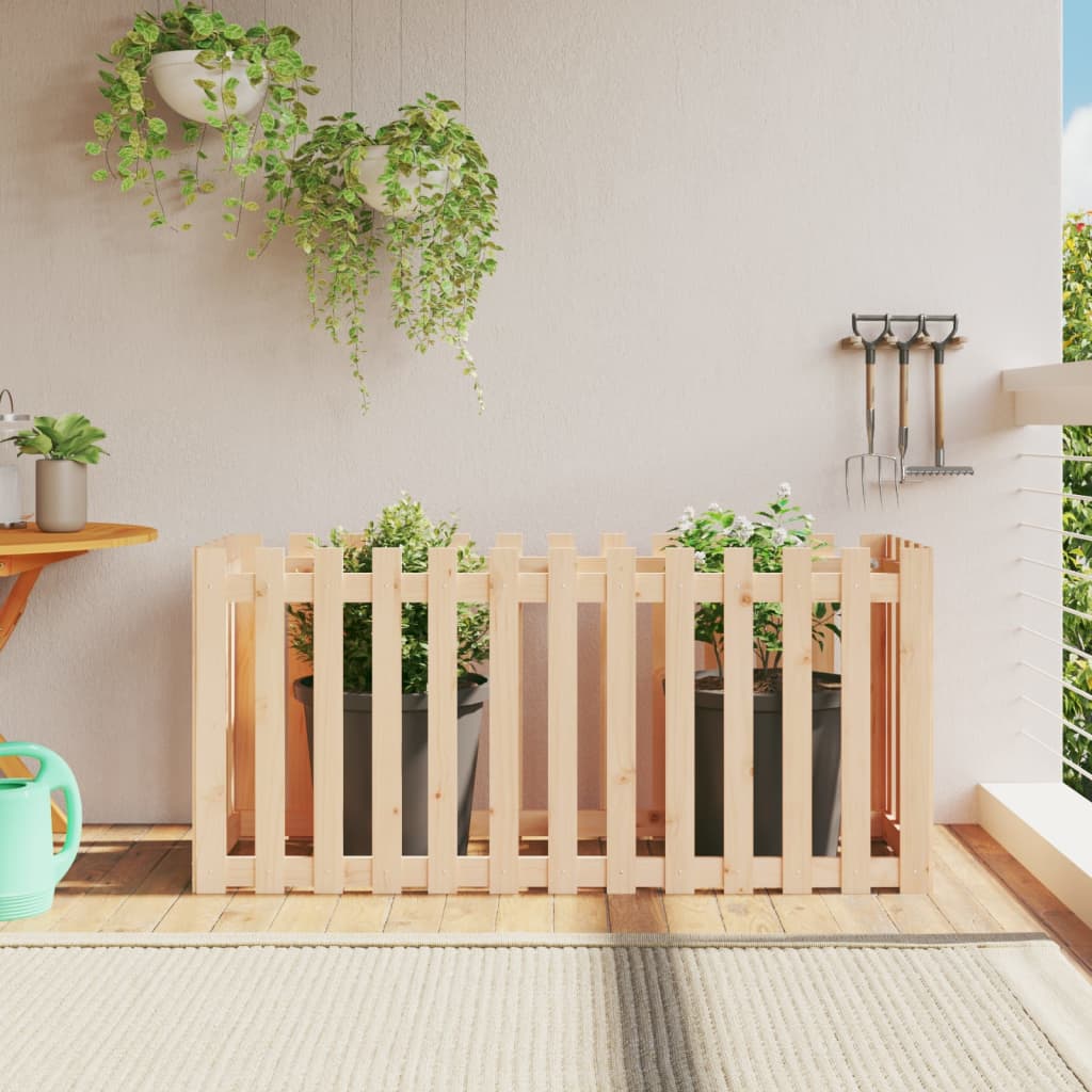 Vidaxl plantenbak verlicht met hekontwerp 150x50x70 cm groenhout