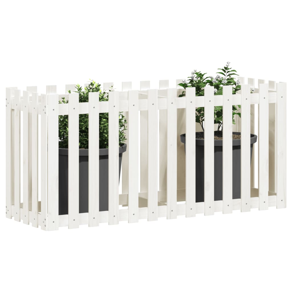 Vidaxl plantenbak riep hekontwerp 150x50x70 cm groenhout wit