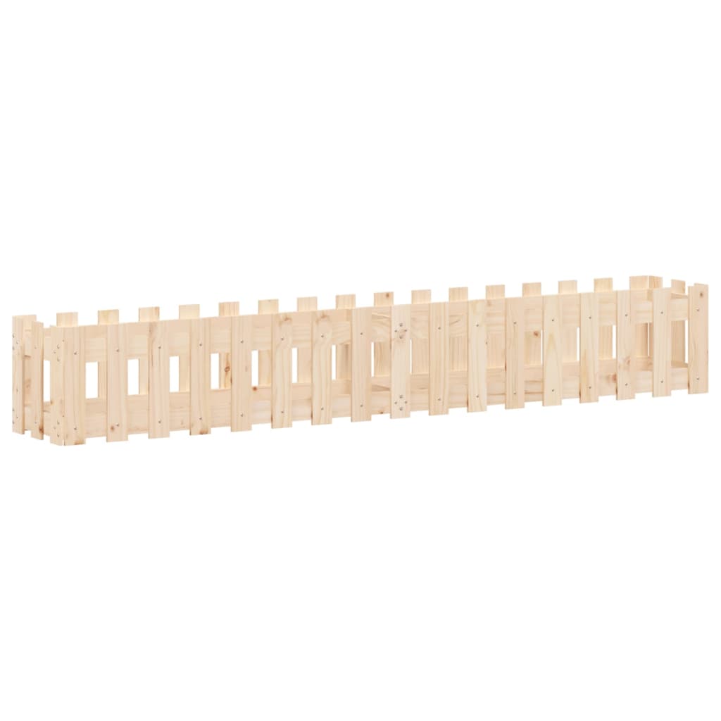 Vidaxl plantenbak verlicht met hekontwerp 200x30x30 cm groenhout