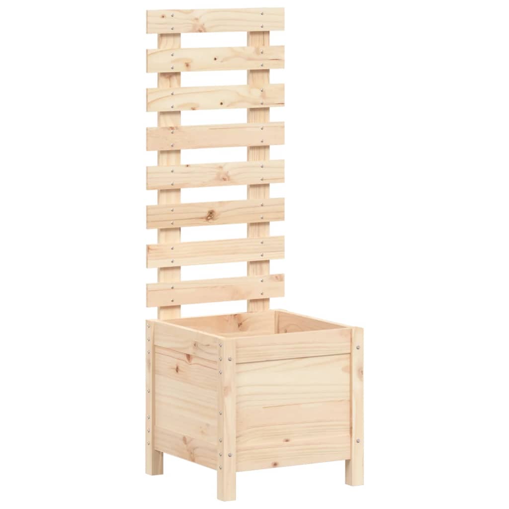 Vidaxl plantenbak met rek 39x39,5x114 cm massief groenhout