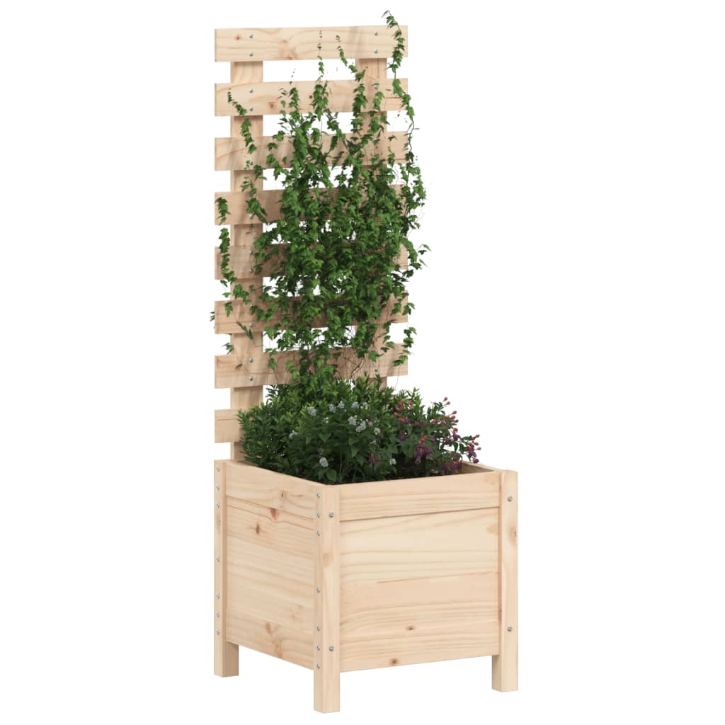 Vidaxl plantenbak met rek 39x39,5x114 cm massief groenhout