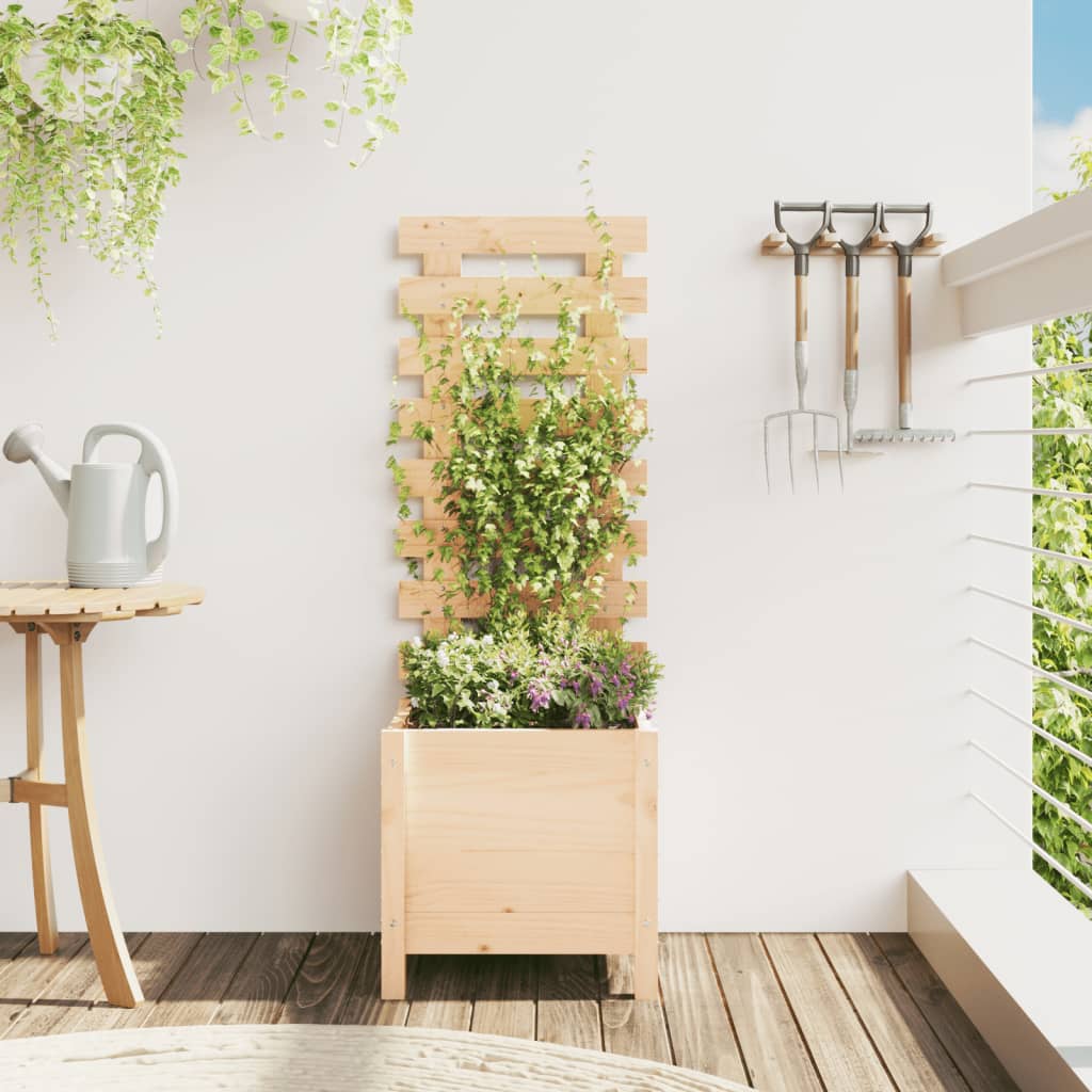 Vidaxl plantenbak met rek 39x39,5x114 cm massief groenhout