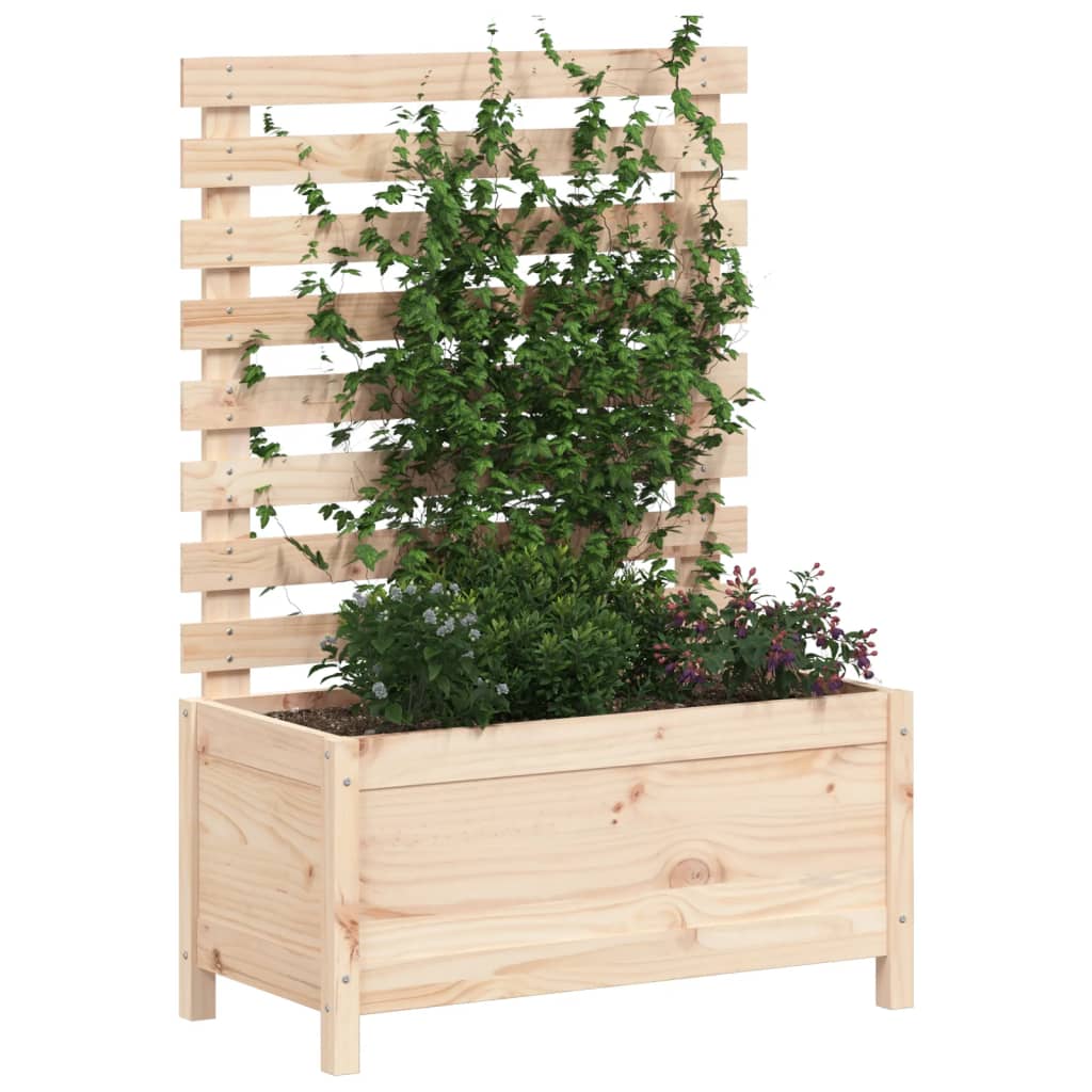 Vidaxl plantenbak met rek 79x39,5x114 cm massief groenhout