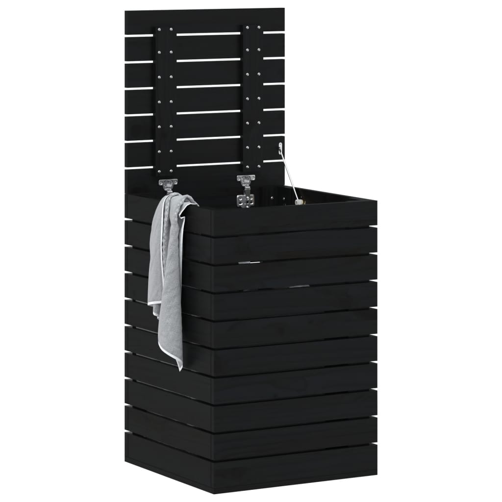 VidaXL Wasmand 44x44x66 cm massief groenenhout zwart