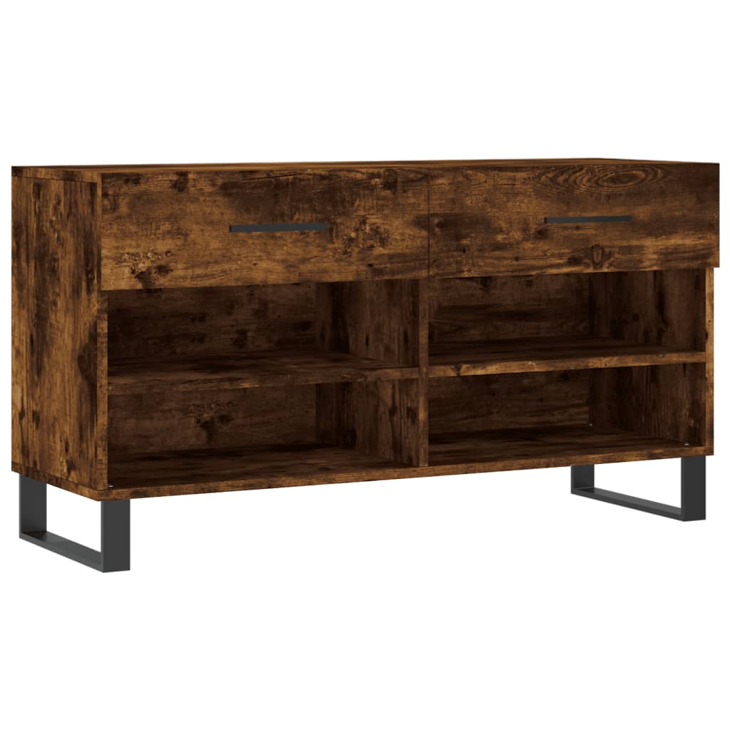 VidaXL Schoenenbank 102x35x55 cm bewerkt hout gerookt eikenkleurig