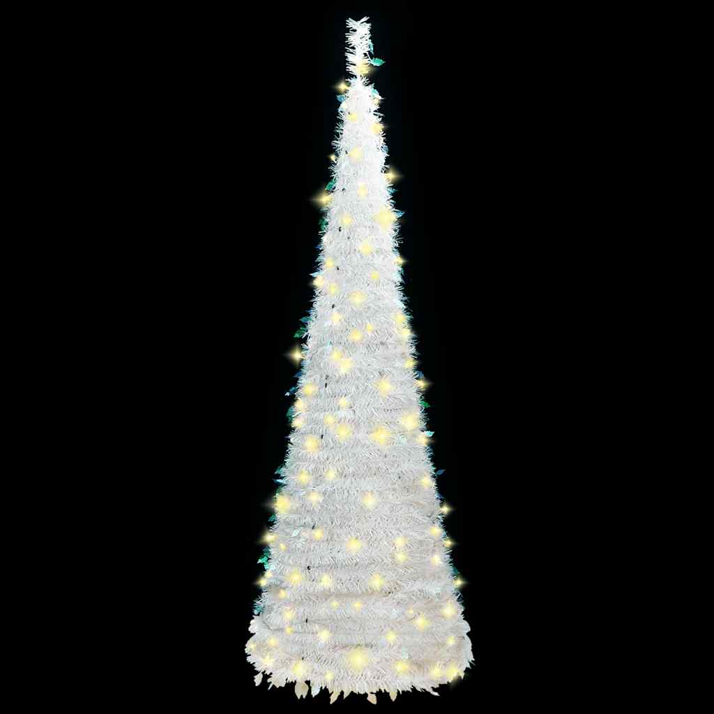 Vidaxl kunstkerstboom pop-up 100 led's 150 cm wit
