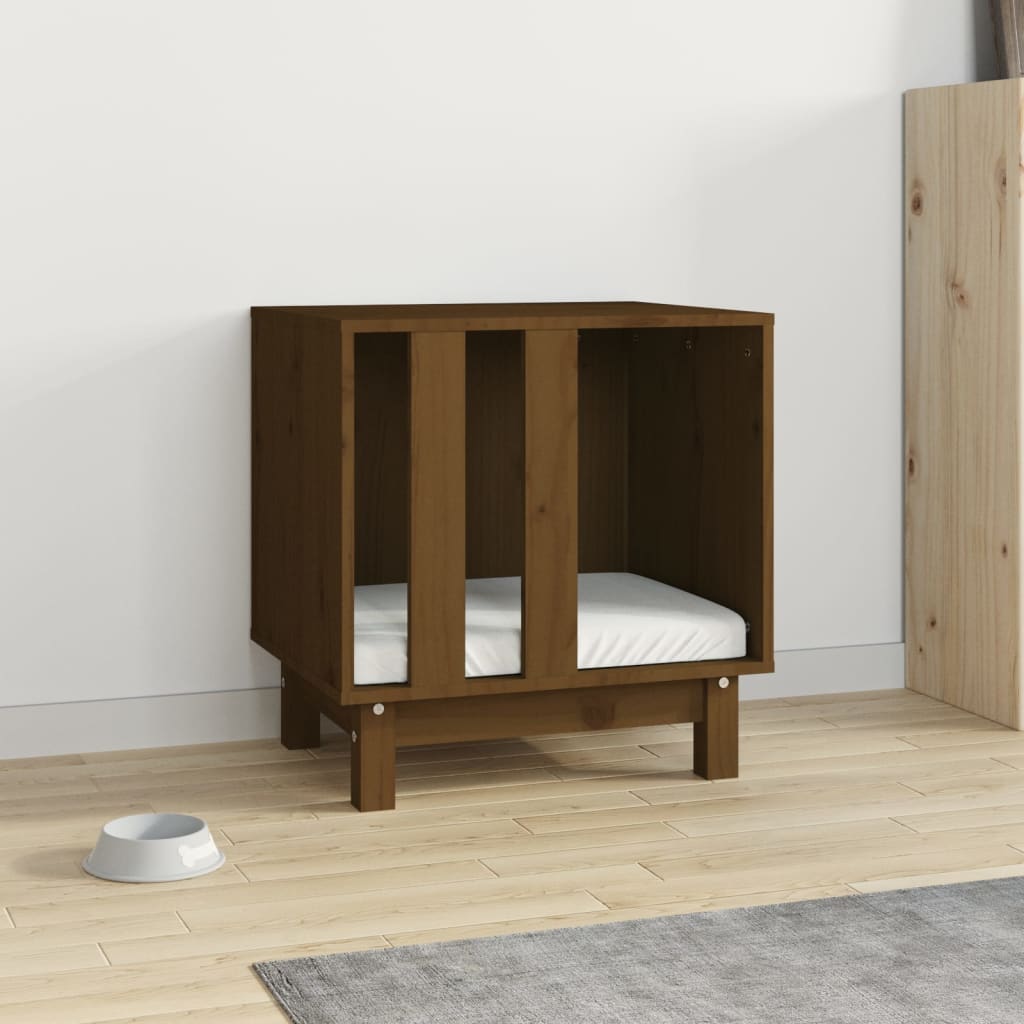 Vidaxl hondenhok 50x40x52 cm massief groenhout honingbruin