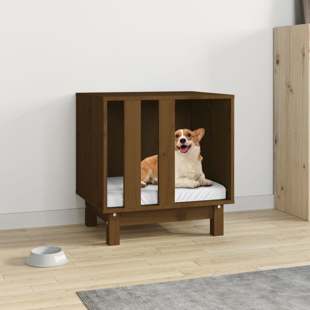 Vidaxl hondenhok 50x40x52 cm massief groenhout honingbruin