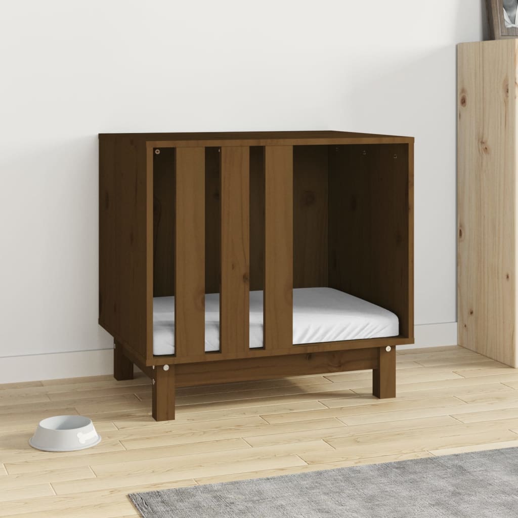 Vidaxl hondenhok 60x45x57 cm massief groenhout honingbruin