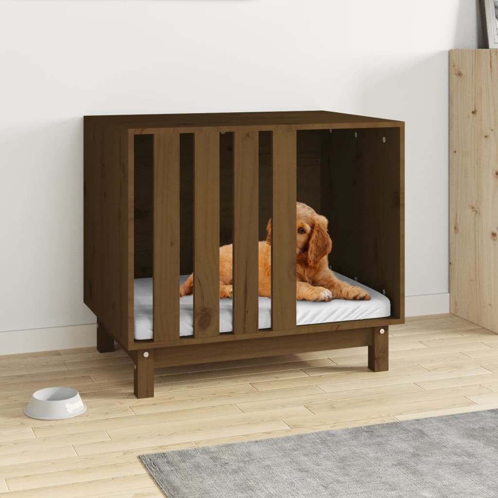 VidaXL Hondenhok 70x50x62 cm massief groenenhout honingbruin