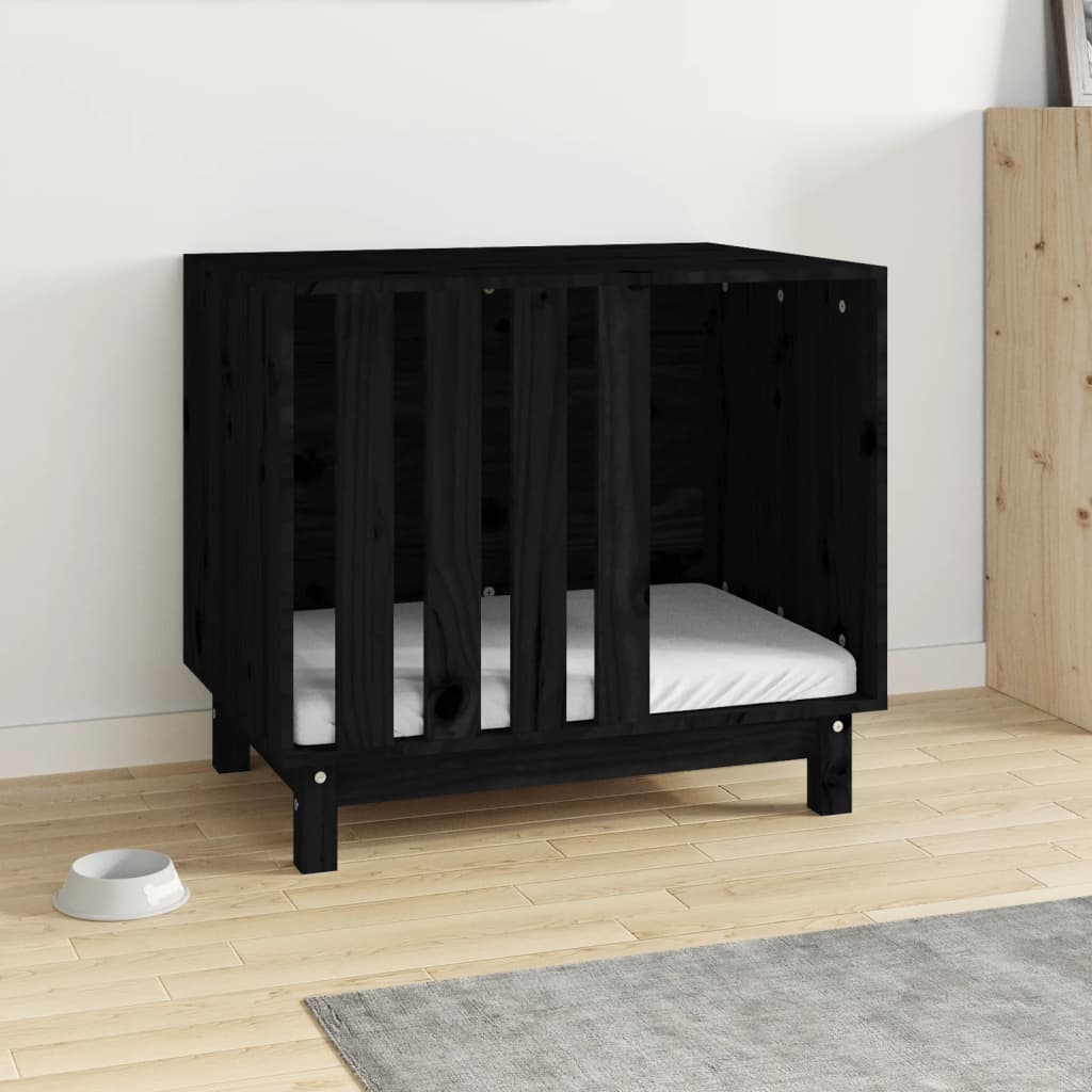 VidaXL Hondenhok 70x50x62 cm massief groenenhout zwart