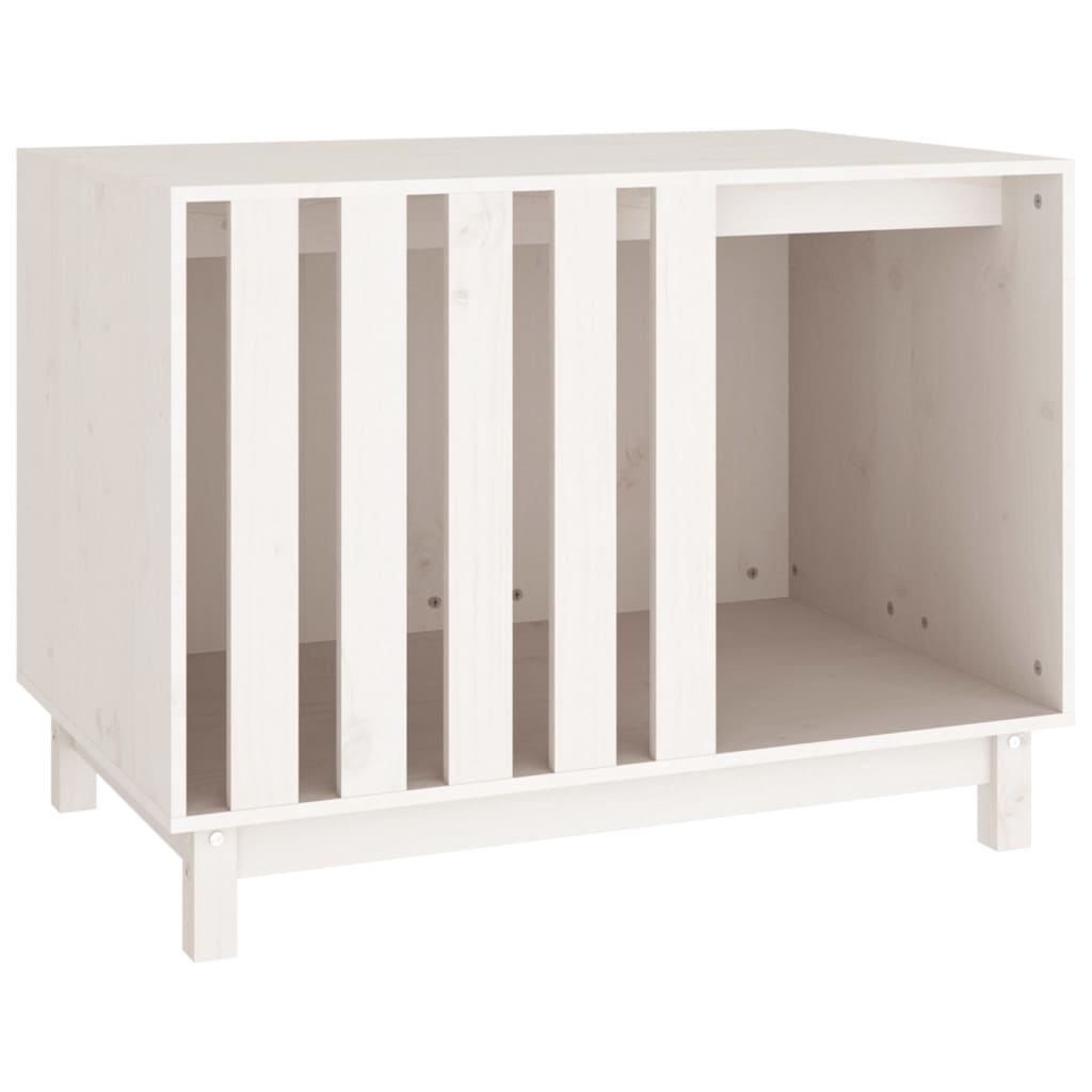 Vidaxl hondenhok 90x60x67 cm massief groenhout wit