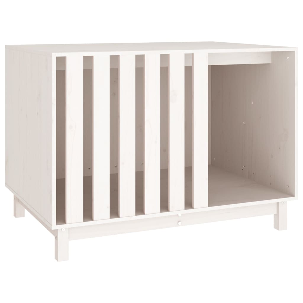 Vidaxl hondenhok 100x70x72 cm massief groenhout wit