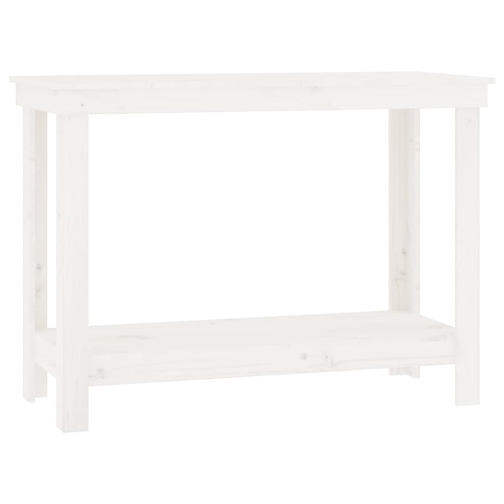 Vidaxl werkbank 110x50x80 cm massief groenhout wit