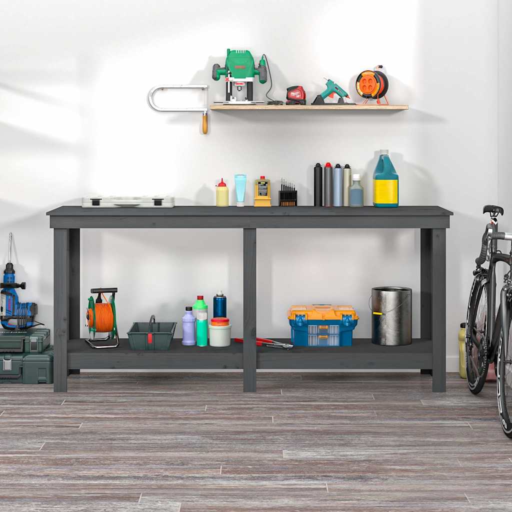 Vidaxl werkbank 180x50x80 cm massief grenenhout grijs