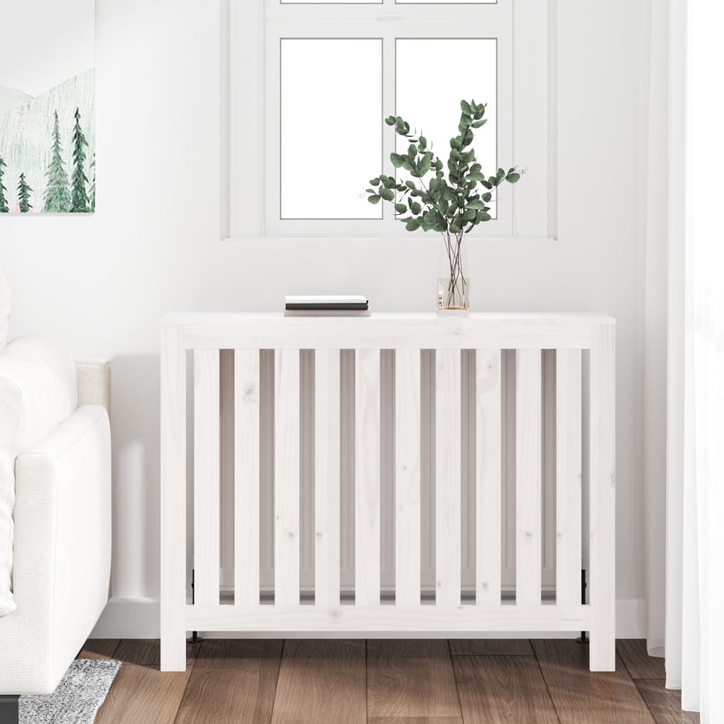 Vidaxl radiatorombouw 108,5x19x84 cm massief groenhout wit