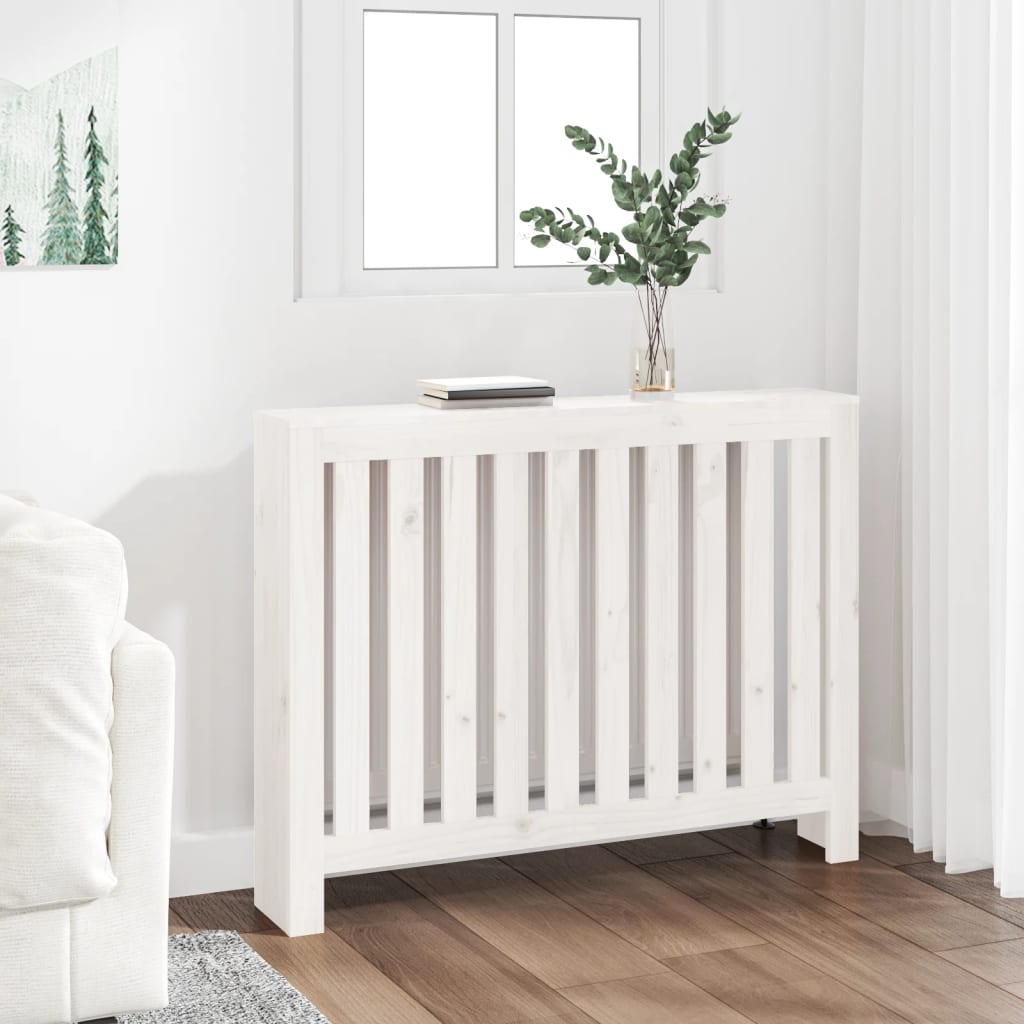 Vidaxl radiatorombouw 108,5x19x84 cm massief groenhout wit