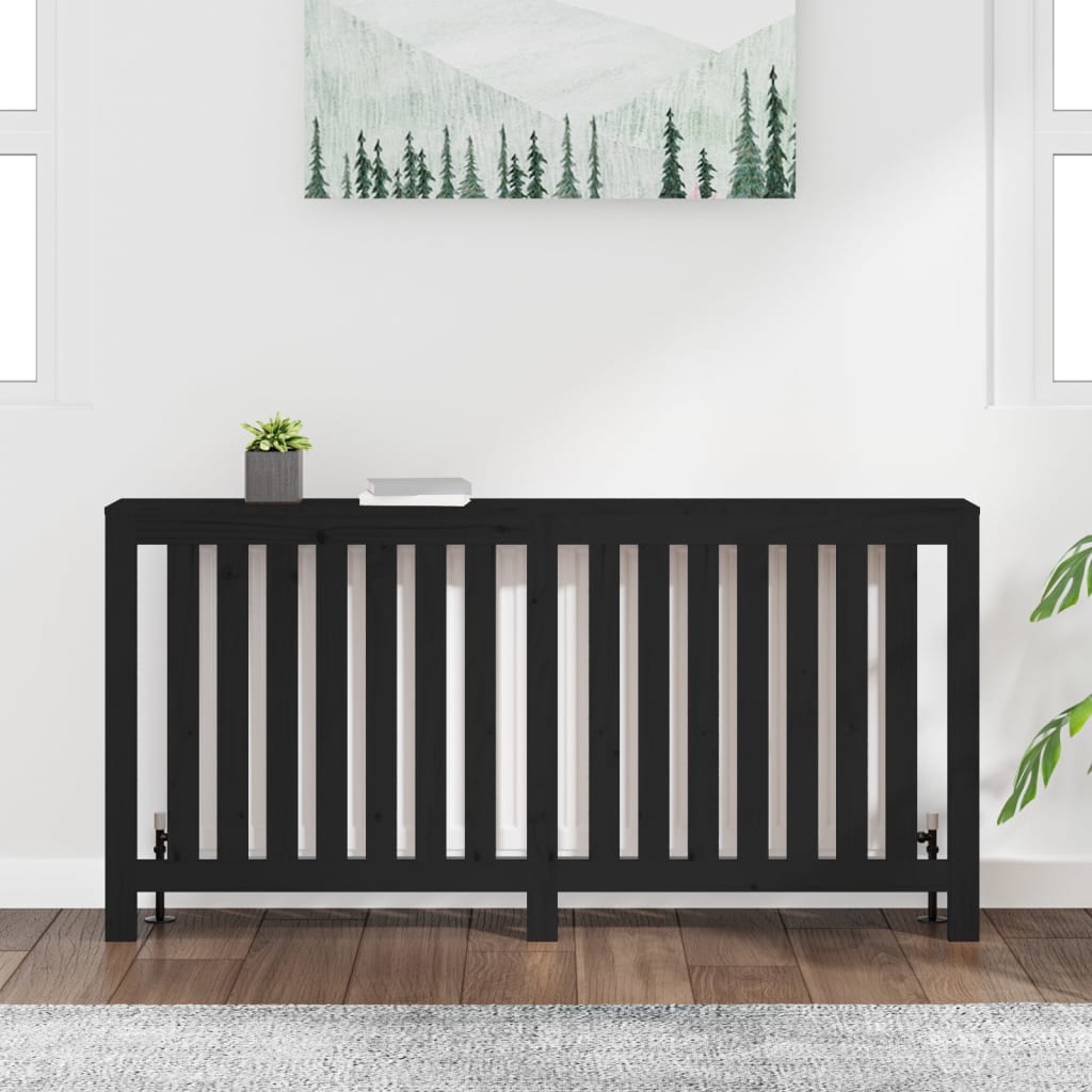 VidaXL Radiatorombouw 169x19x84 cm massief groenenhout zwart