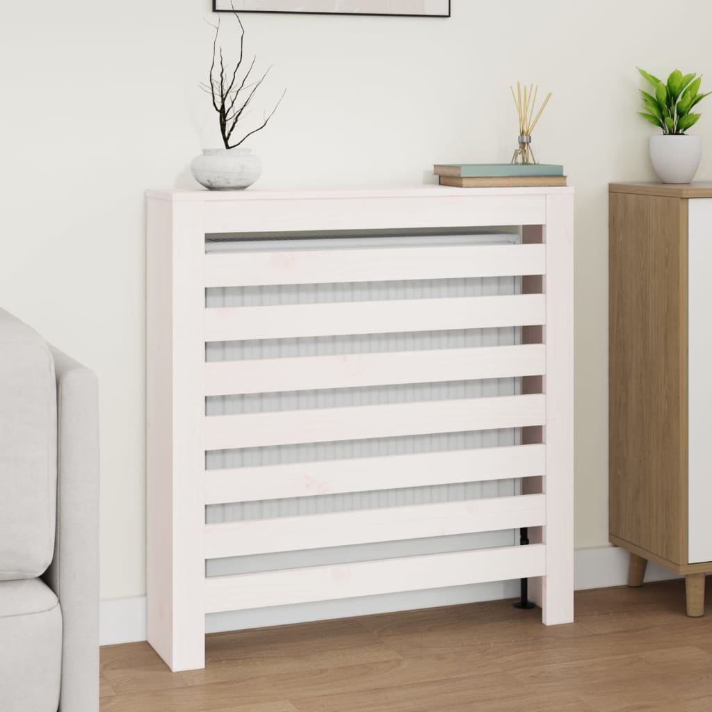 Vidaxl radiatorombouw 79,5x19x84 cm massief groenhout wit