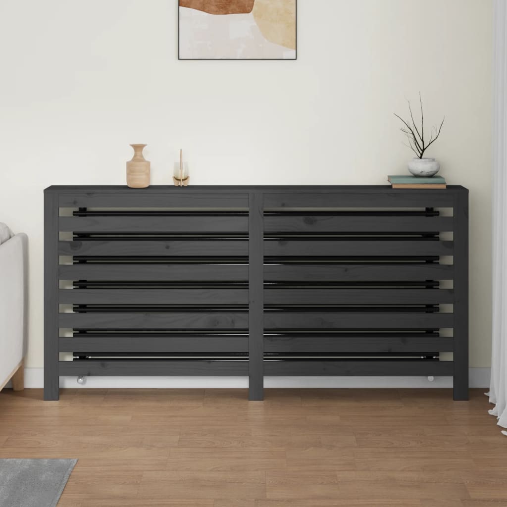Vidaxl radiatorombouw 169x19x84 cm massief groenenhout grijs