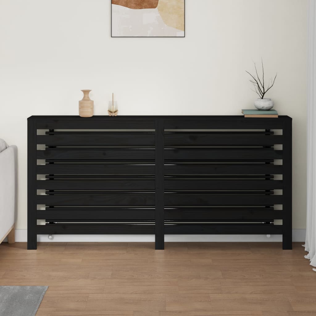 VidaXL Radiatorombouw 169x19x84 cm massief groenenhout zwart