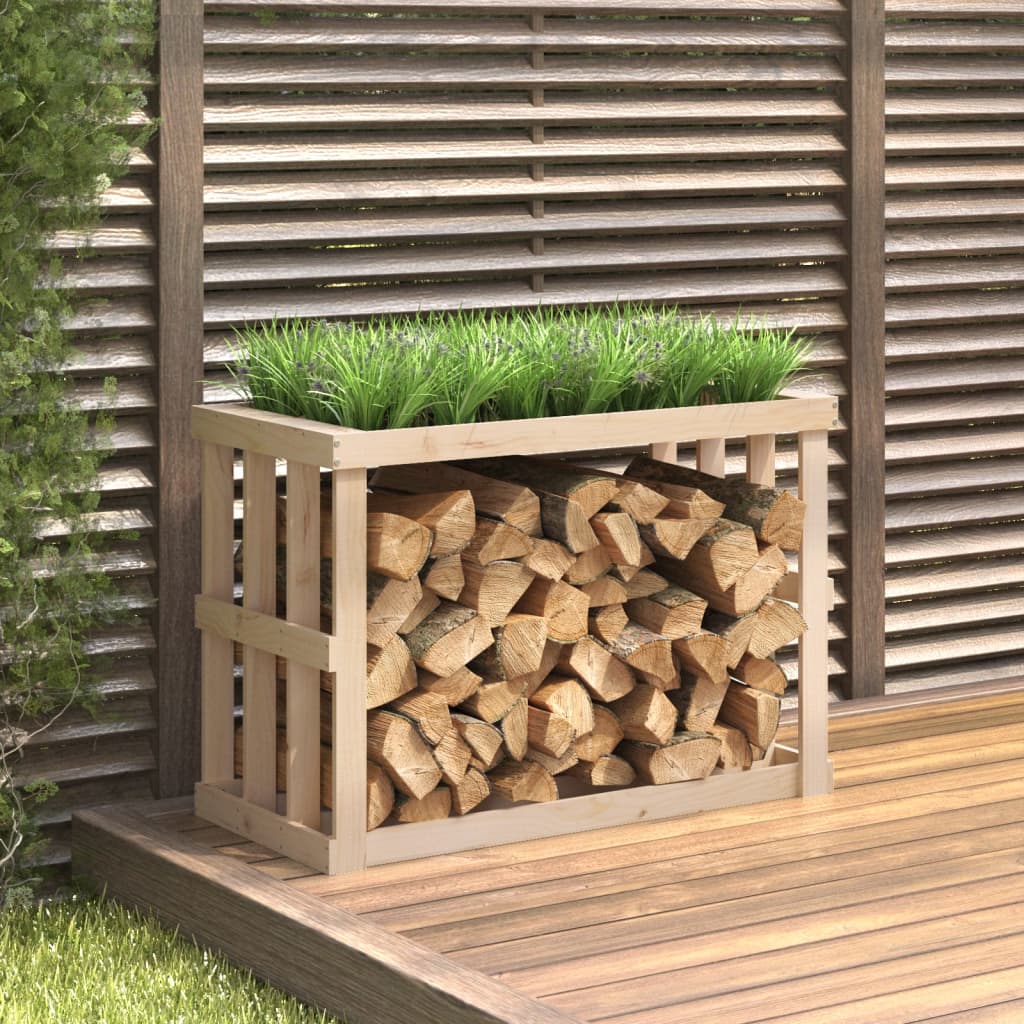 Vidaxl houtblokhouder 108x52x74 cm massief groenhout