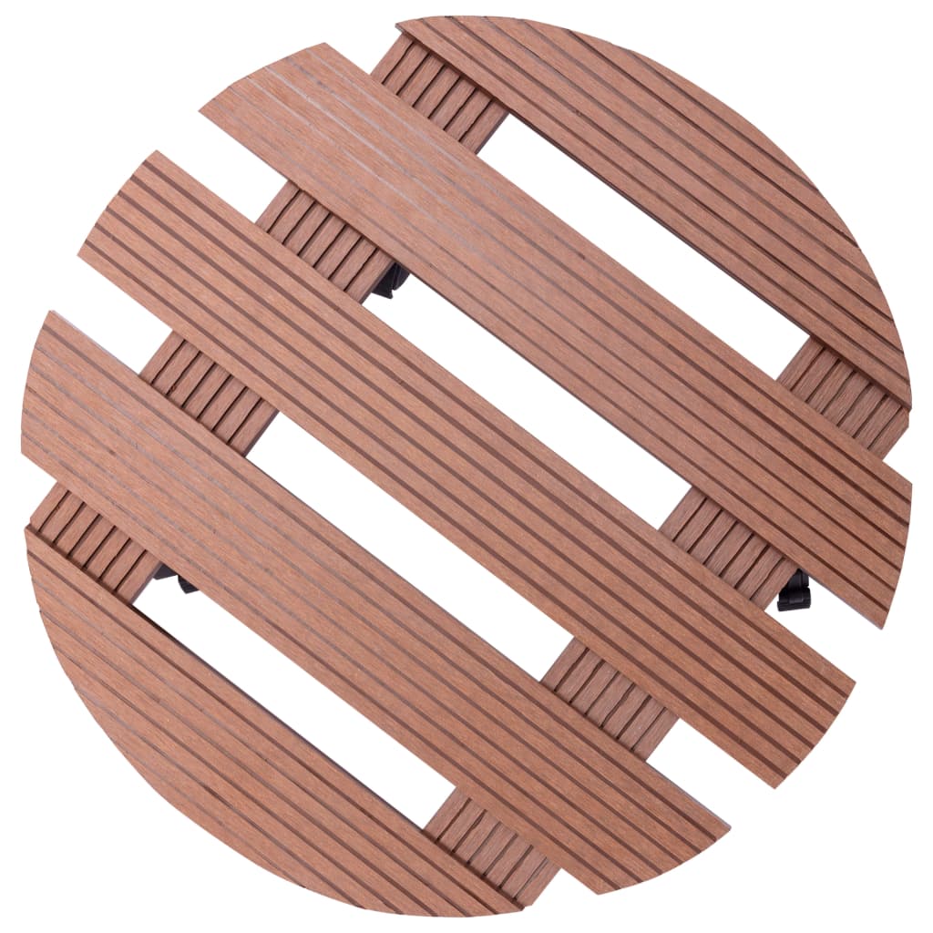 VidaXL Plantenkarren 4 st Ø30x7,5 cm HKC bruin