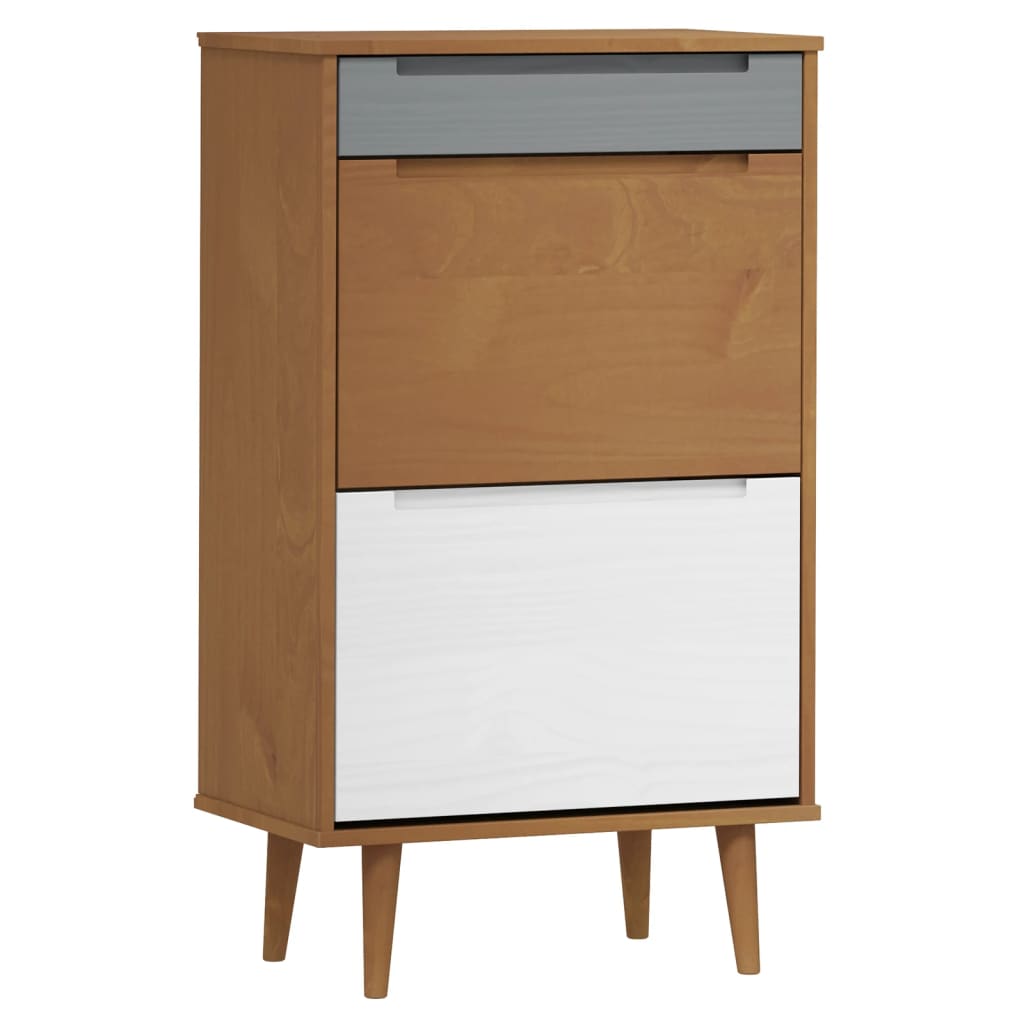 Vidaxl schoenenkast schimmel 59,5x35x103 cm massief groenenhout bruin