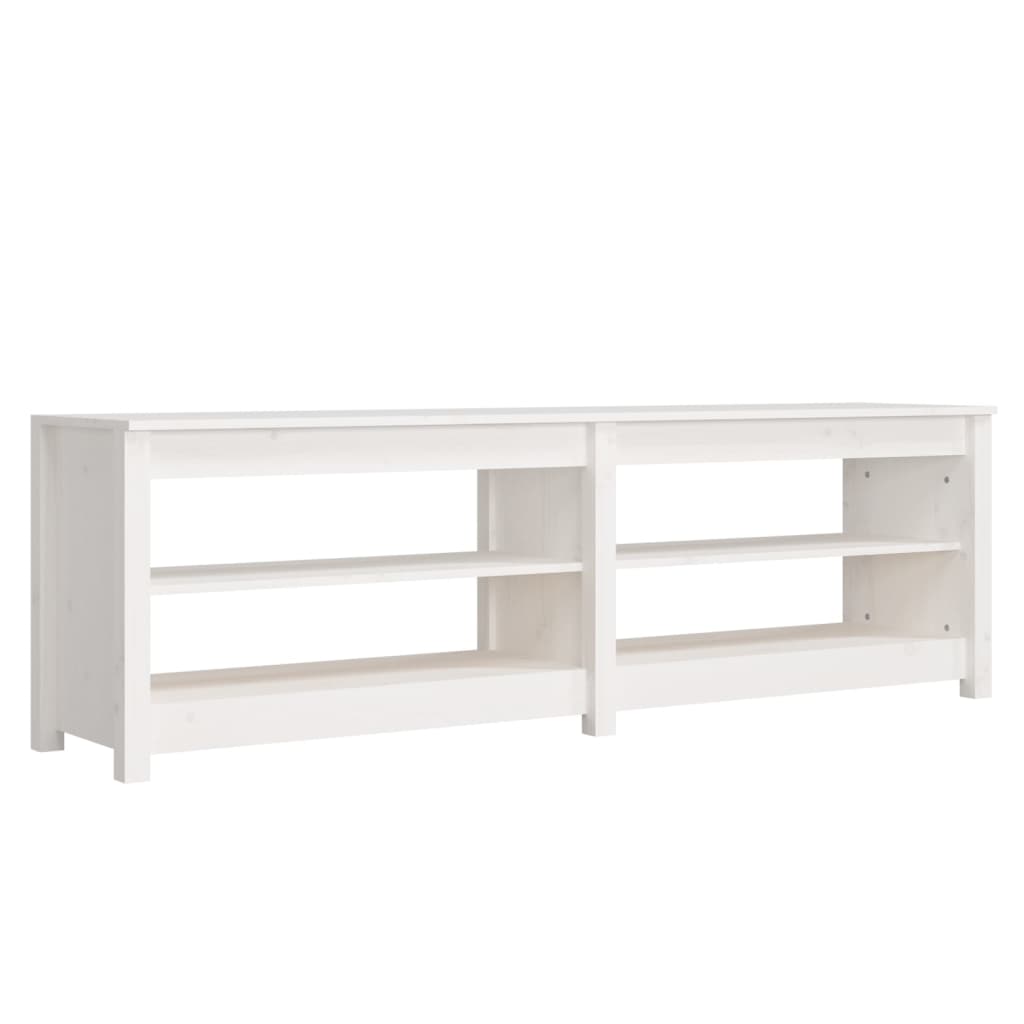 Vidaxl schoenenbank 160x36,5x50 cm massief groenhout wit