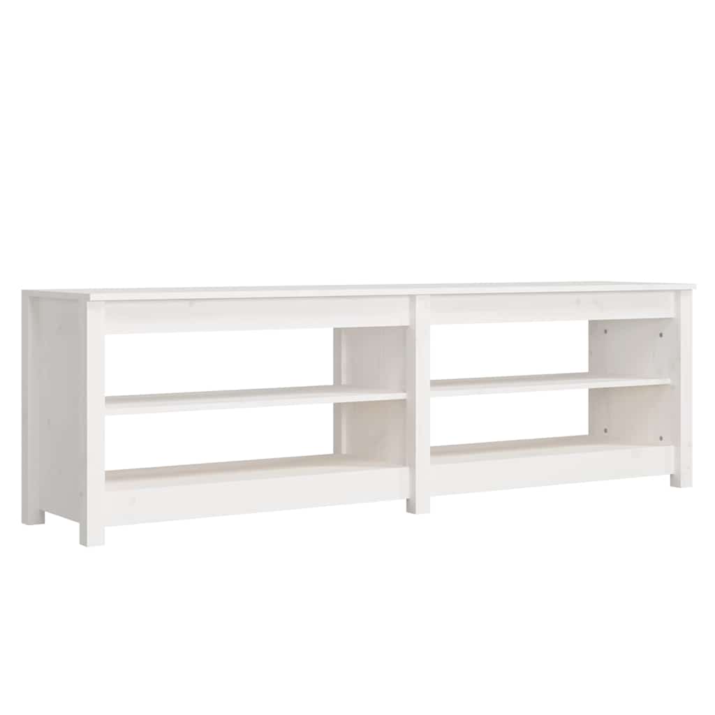 Vidaxl schoenenbank 160x36,5x50 cm massief grenenhout wit