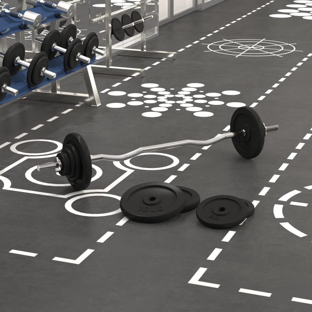 VidaXL Halster met gewichten 60 kg gietijzer en verchroomd staal