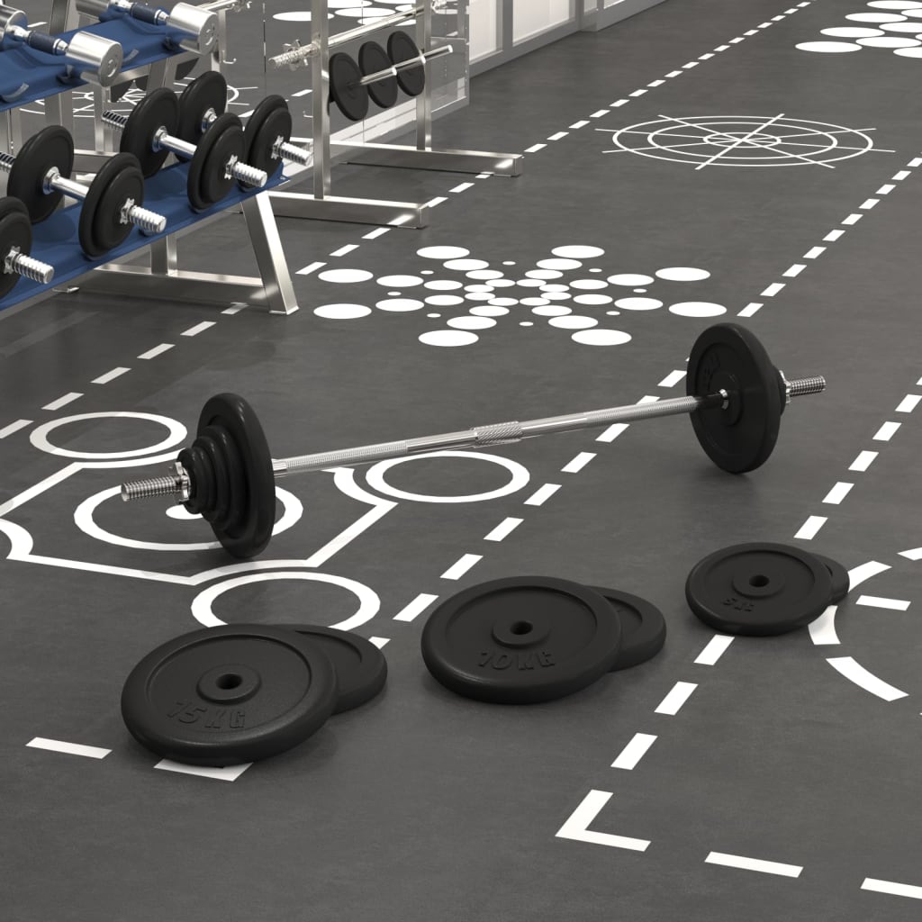 VidaXL Halster met gewichten 90 kg gietijzer