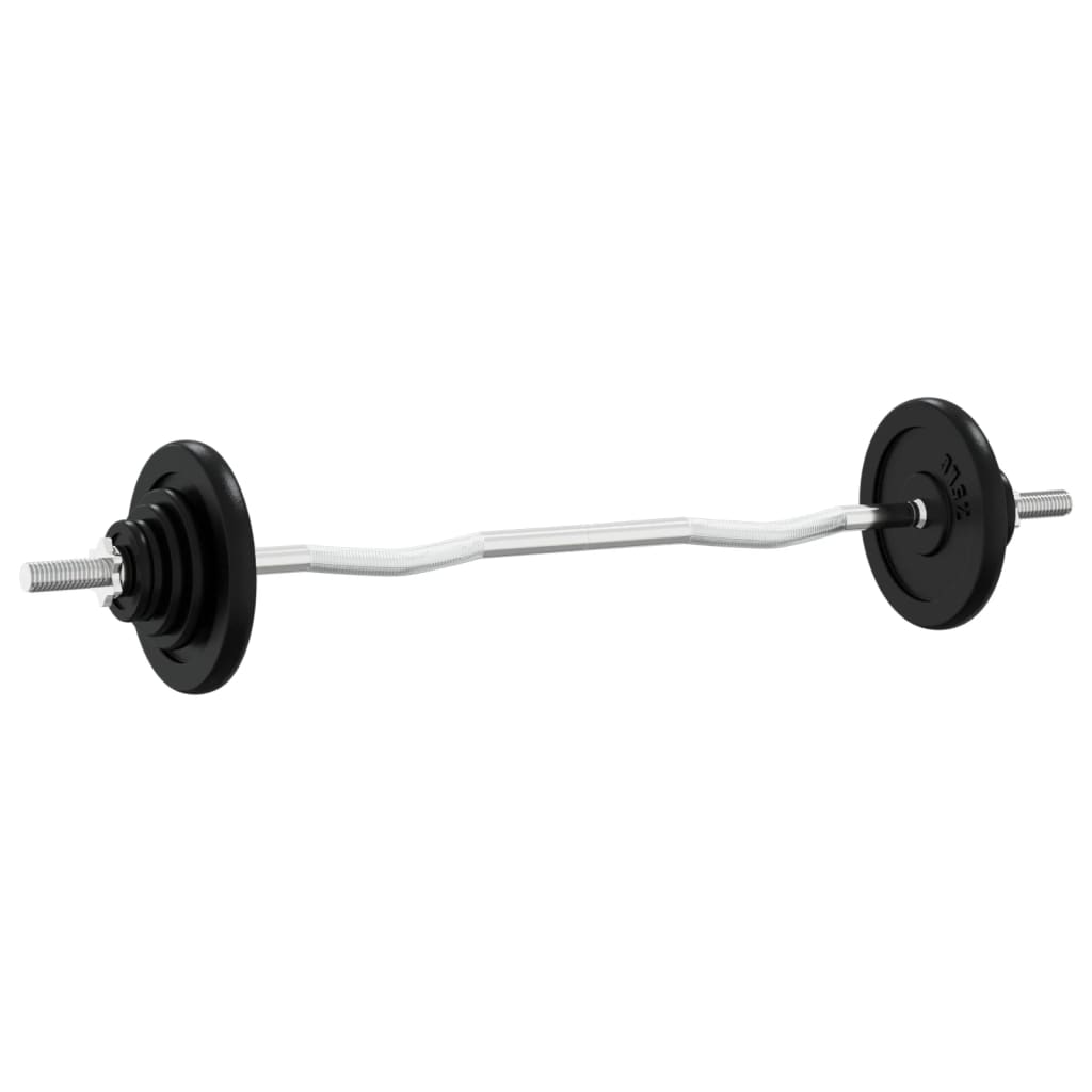 VidaXL Halster met gewichten 90 kg gietijzer en verchroomd staal