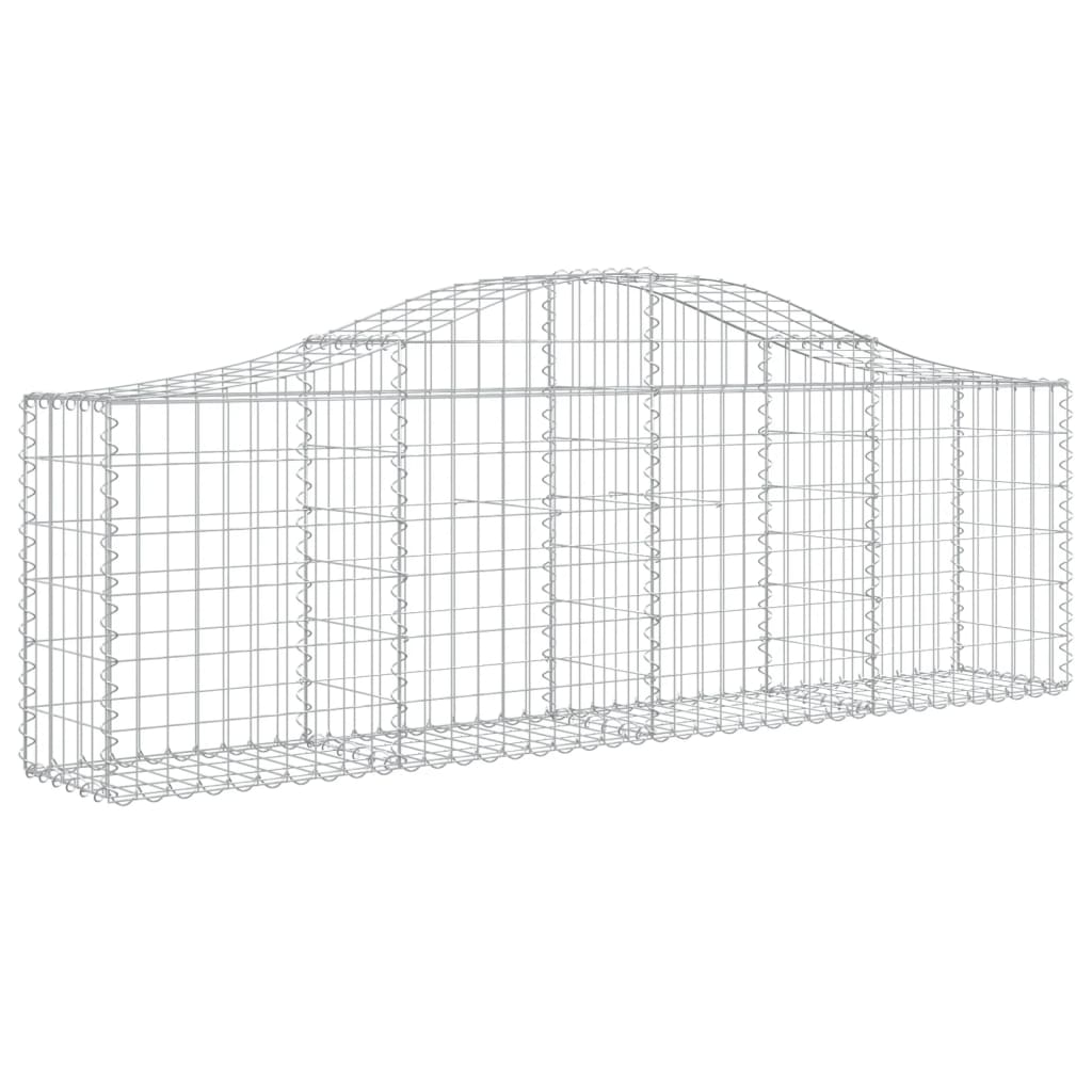 VidaXL Schanskorven 2 st gewelfd 200x30x60 80 cm gegalvaniseerd ijzer