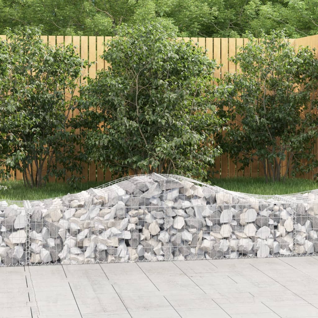 VidaXL Schanskorven 8 st gewelfd 200x50x40 60 cm gegalvaniseerd ijzer