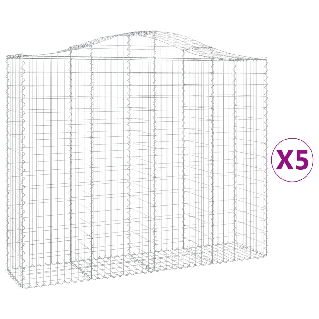 VidaXL Schanskorven 5 st gewelfd 200x50x160 180 cm ijzer