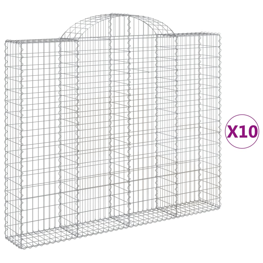 VidaXL Schanskorven 10 st gewelfd 200x30x160 180 cm ijzer