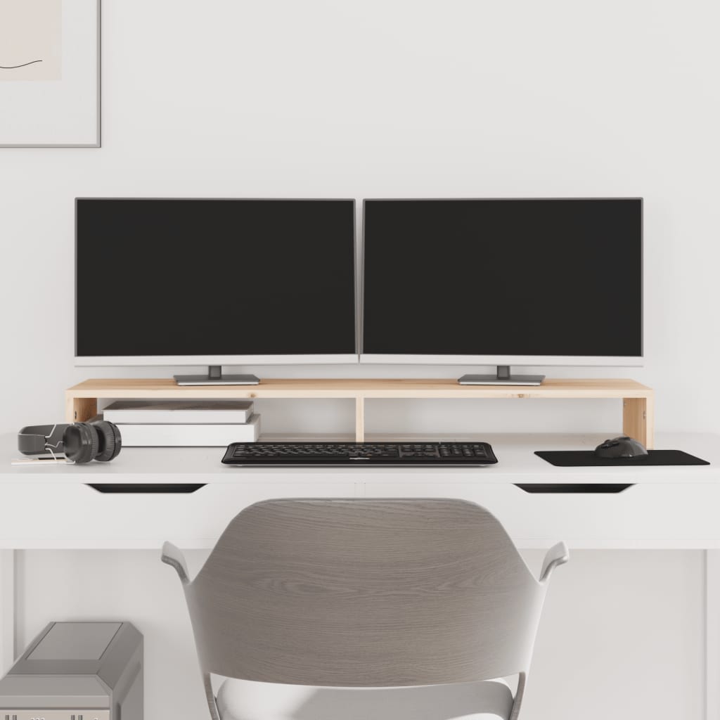 Vidaxl monitorstandaard 100x27x10 cm massief groenhout