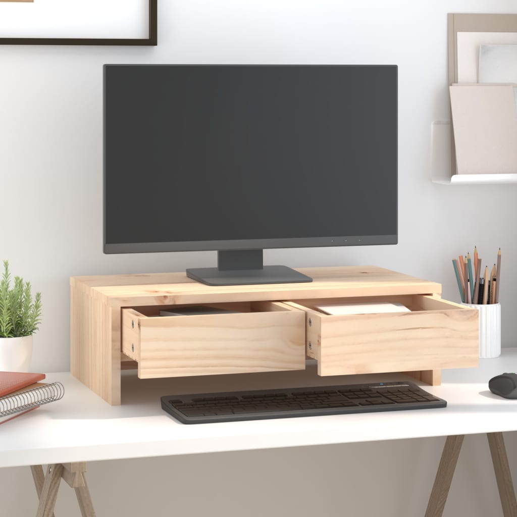Vidaxl monitorstandaard 50x27x15 cm massief groenhout